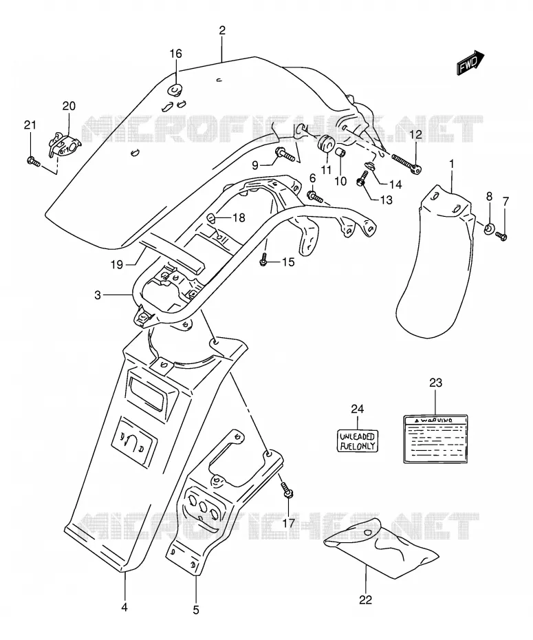 ACHTERSPATBORD Suzuki MOTO 250 DR 1995  DR250SES(E24)