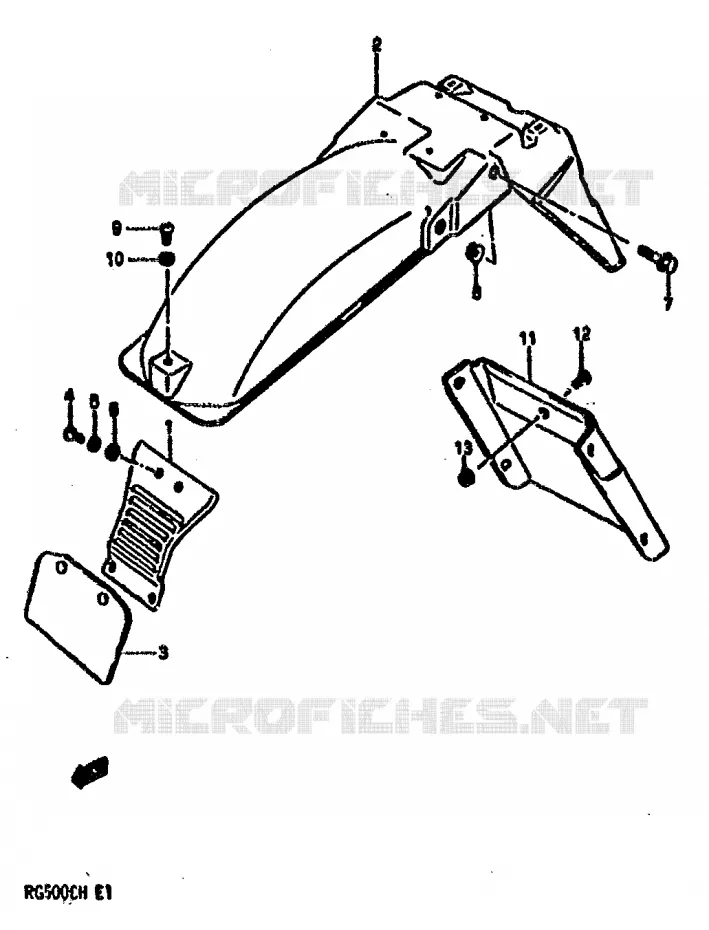 ACHTERSPATBORD Suzuki MOTO 500 GS-E 1990  GS500EL(E1)