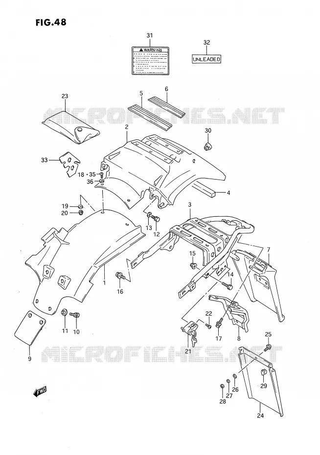 ACHTERSPATBORD Suzuki MOTO 650 DR 1994  DR650R(E4)