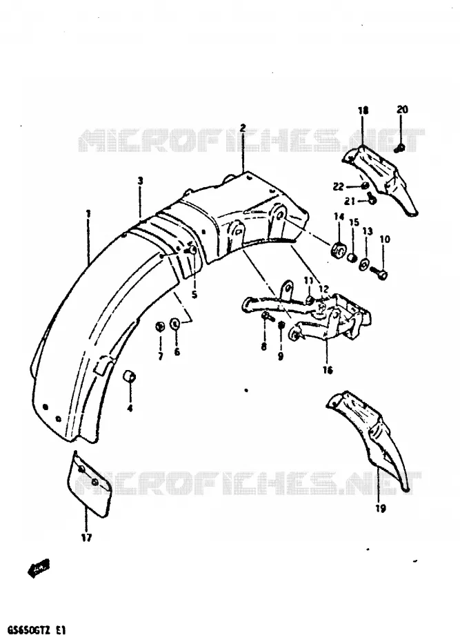 ACHTERSPATBORD Suzuki MOTO 650 GS 1982  GS650GTZ(X/Z)