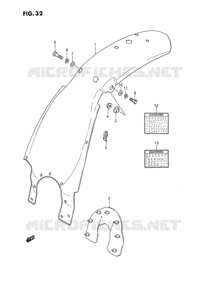 ACHTERSPATBORD Suzuki MOTO 80 DS 1985  DS80F(E3)