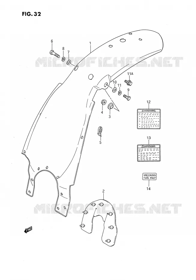 ACHTERSPATBORD Suzuki MOTO 80 DS 1992  DS80N(E24)