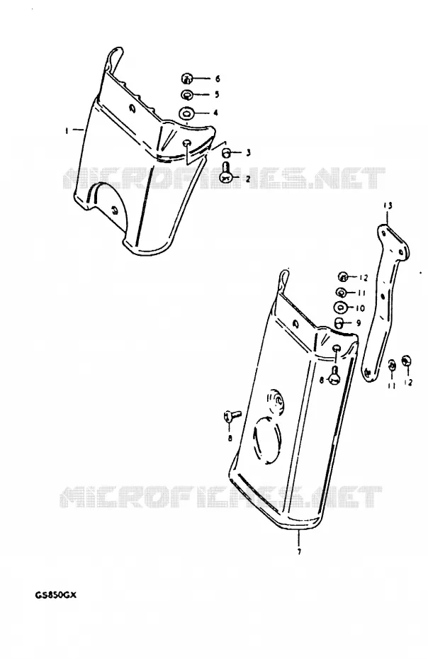 ACHTERSPATBORD Suzuki MOTO 850 GS 1980  GS850GT(T/X)
