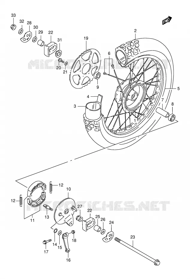 ACHTERWIEL Suzuki MOTO 125 DR 1995  DR125SES(E4)