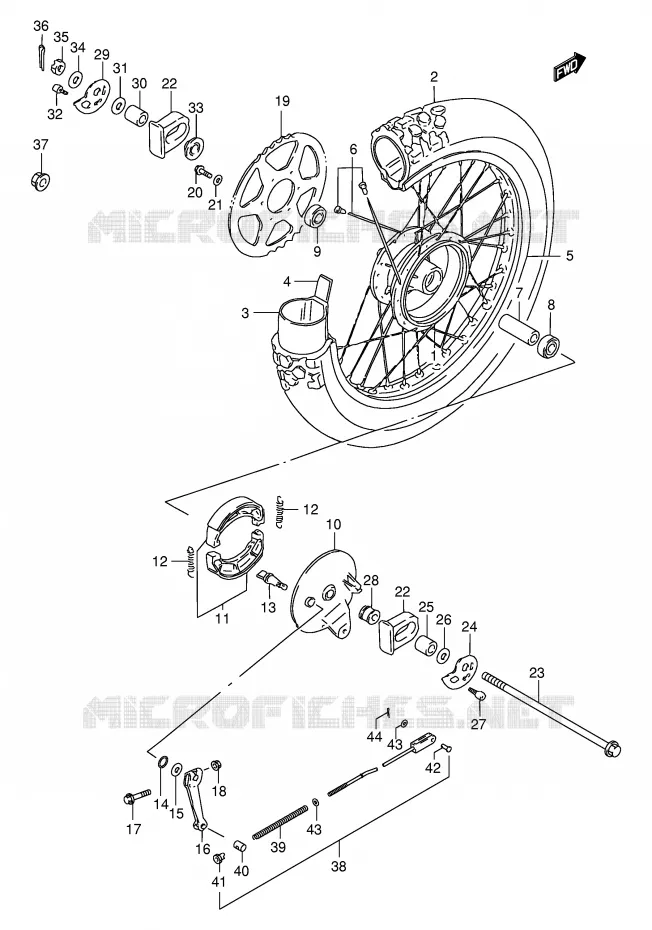 ACHTERWIEL Suzuki MOTO 200 DR 1998  DR200SEW(E24)