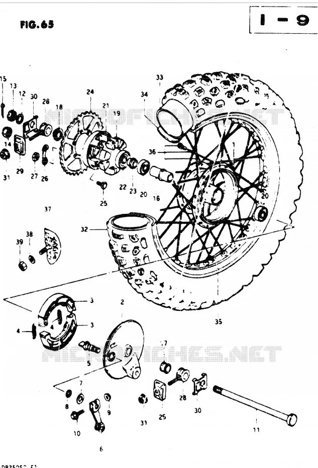 ACHTERWIEL Suzuki MOTO 250 DR 1982  DR250SZ/D(E1)