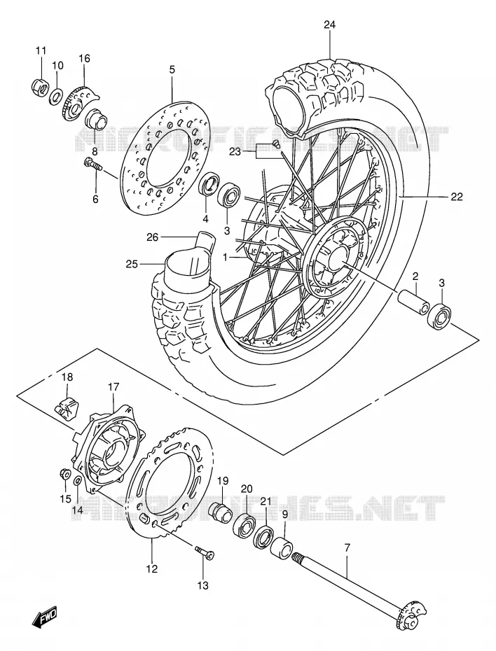 ACHTERWIEL Suzuki MOTO 650 DR 1998  DR650SEW(E4)
