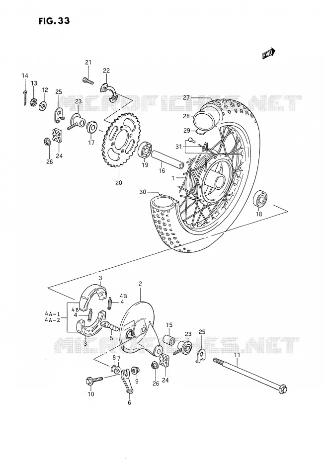 ACHTERWIEL Suzuki MOTO 80 DS 1989  DS80K(E24)