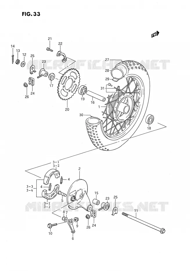 ACHTERWIEL Suzuki MOTO 80 DS 1989  DS80K(E3)