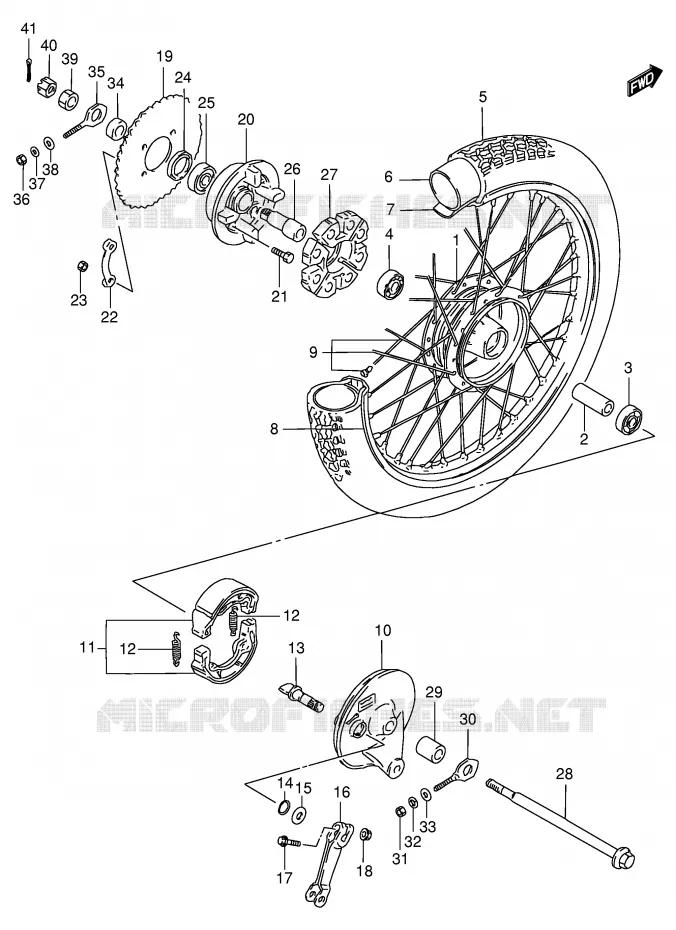 ACHTERWIEL Suzuki SCOOTER 100 FB 1995  FB100S(E71)