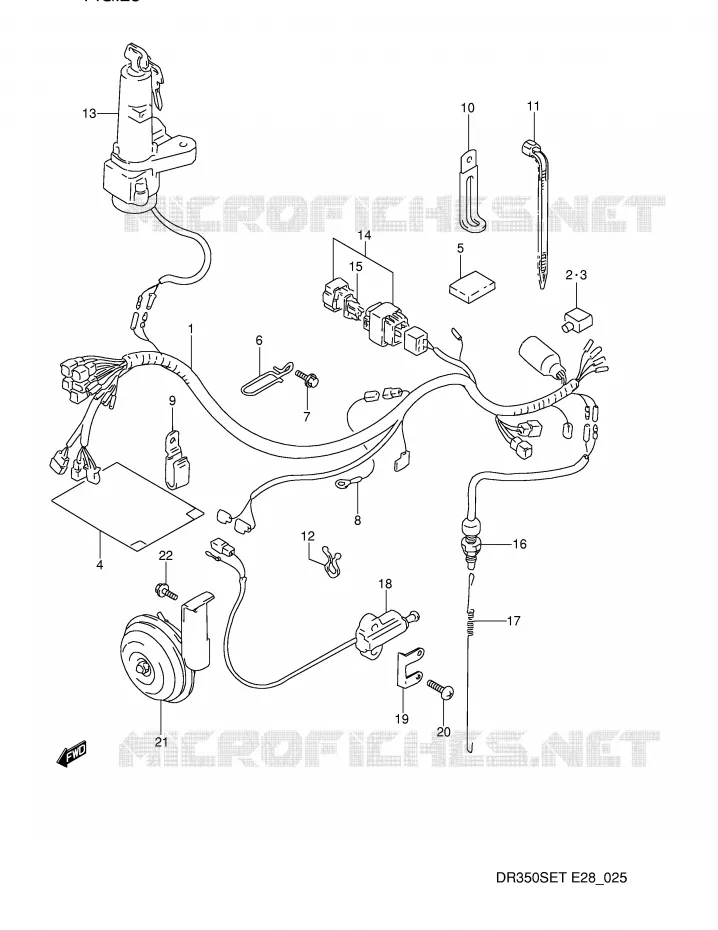 BEDRADING (MODELE L/M/N/P) Suzuki MOTO 350 DR 1992  DR350SN(E28)