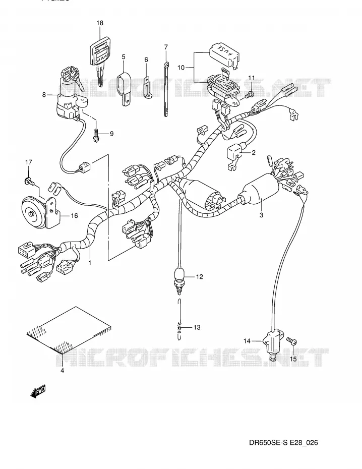 BEDRADING (MODELE N/P) Suzuki MOTO 650 DR 1995  DR650SES(E28)
