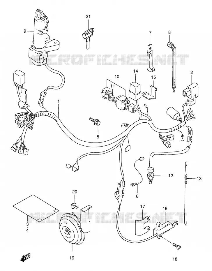 BEDRADING (MODELE R/S) Suzuki MOTO 350 DR 1997  DR350SEV(E2)