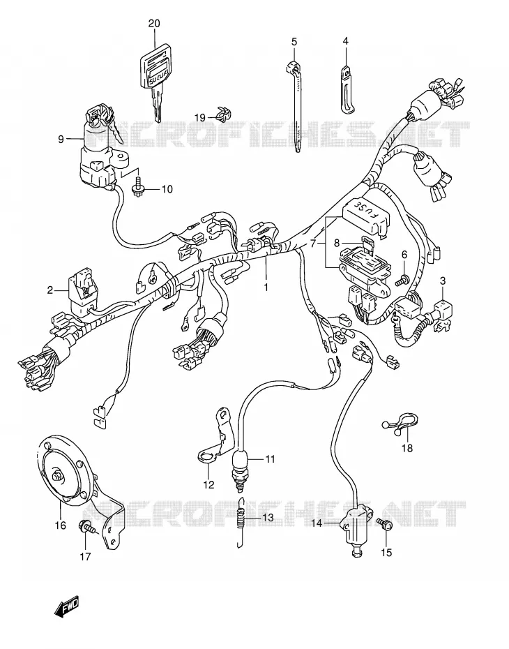 BEDRADING (MODELE S) Suzuki MOTO 800 DR 1992  DR800SUN(E4)