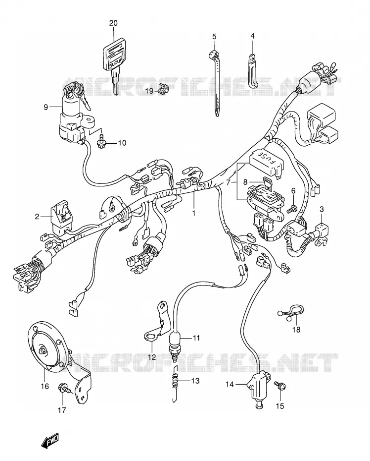 BEDRADING (MODELE T) Suzuki MOTO 800 DR 1996  DR800SUT