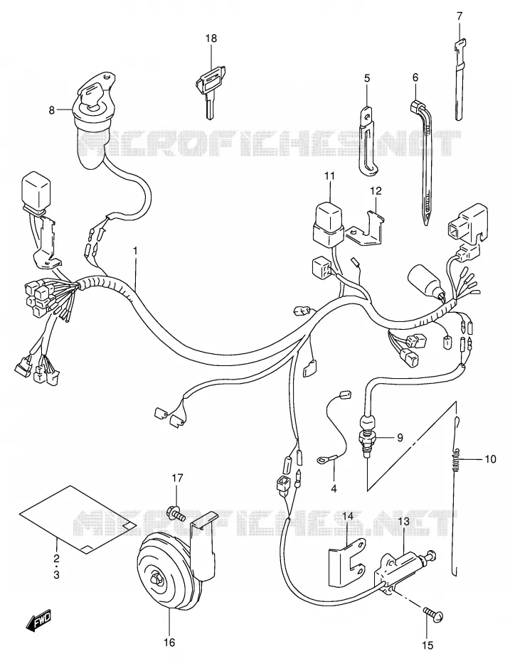 BEDRADING (MODELE W/X,E24) Suzuki MOTO 350 DR 1998  DR350W(E1)