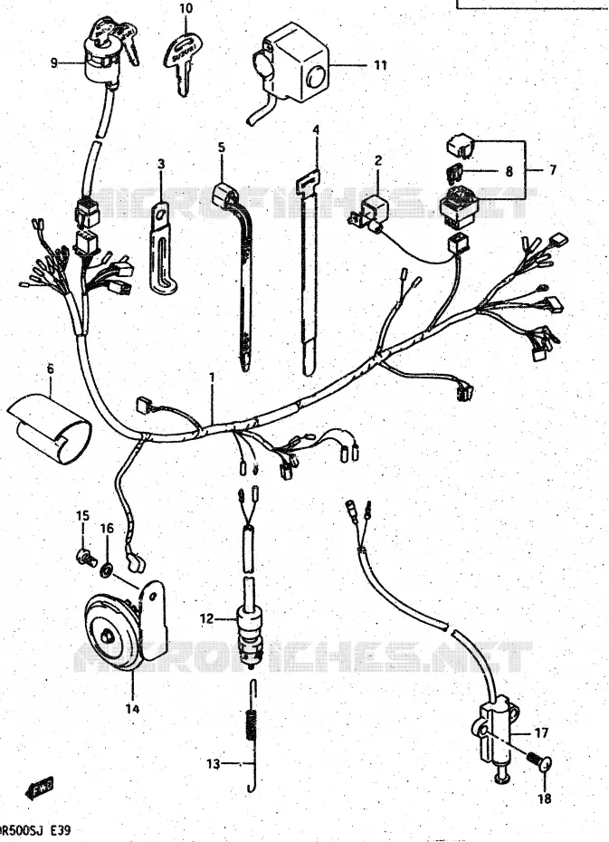 BEDRADING Suzuki MOTO 500 DR 1987  DR500H(G/H/J)