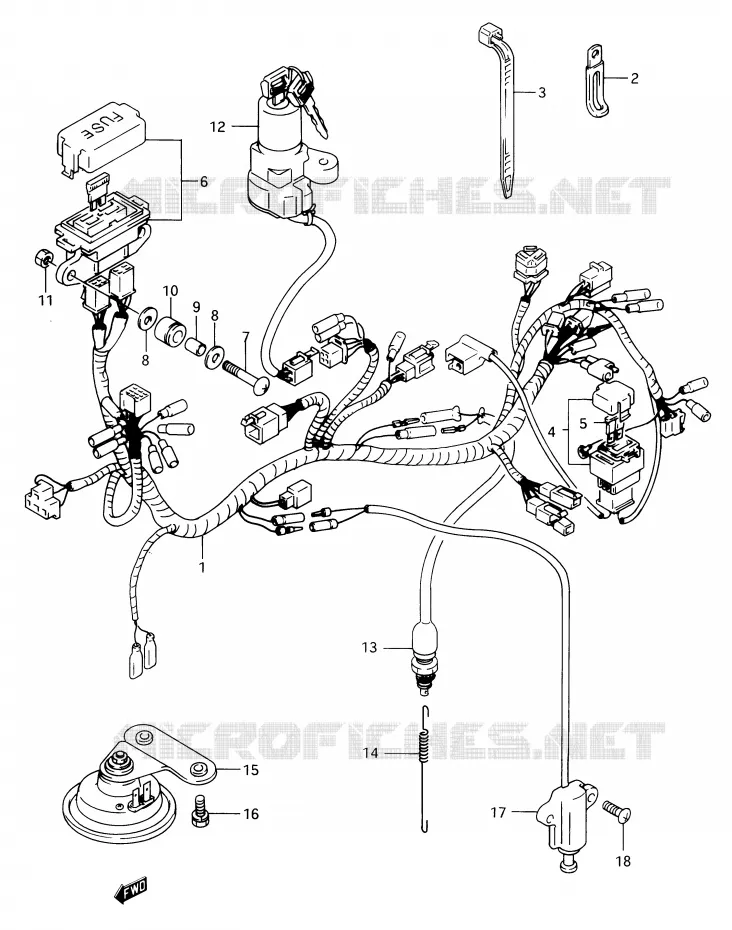 BEDRADING Suzuki MOTO 650 DR 1990  DR650RSL(E2)