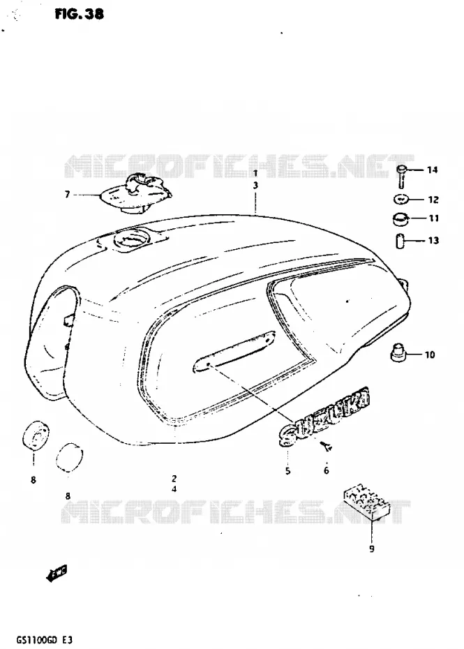 BENZINETANK (MODELE D) Suzuki MOTO 1100 GS-G 1983  GS1100GD(Z/D)