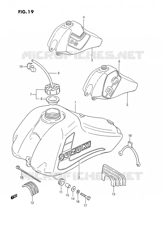 BENZINETANK (MODELE F/G/H) Suzuki MOTO 80 DS 1986  DS80G(E3)