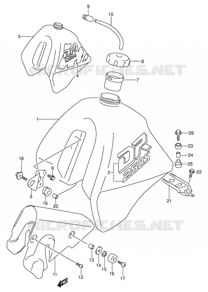 BENZINETANK (MODELE L/M) Suzuki MOTO 250 DR 1993  DR250SP(E24)