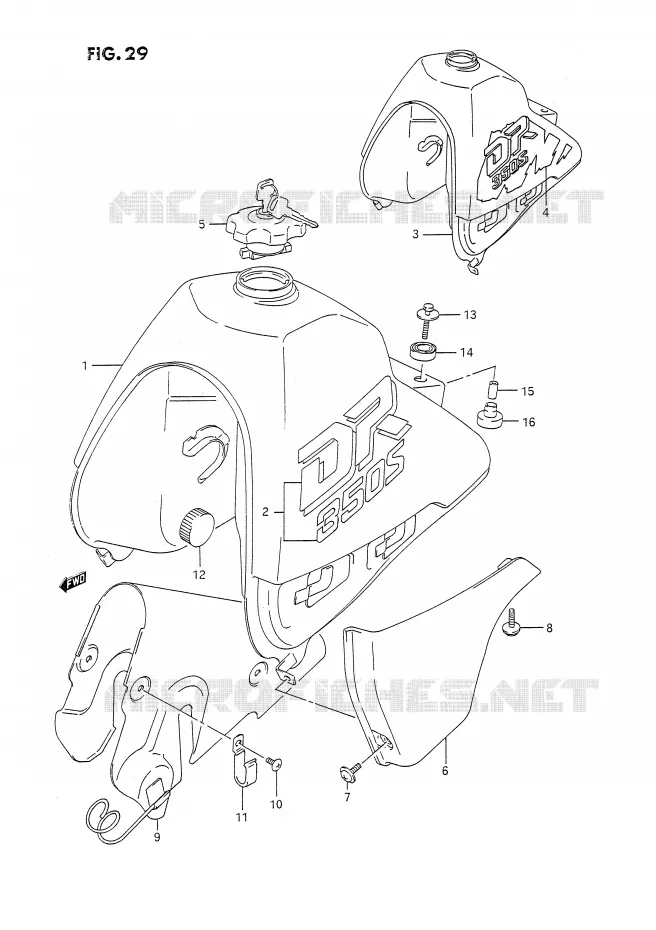 BENZINETANK (MODELE L/M) Suzuki MOTO 350 DR 1994  DR350SR(E2)