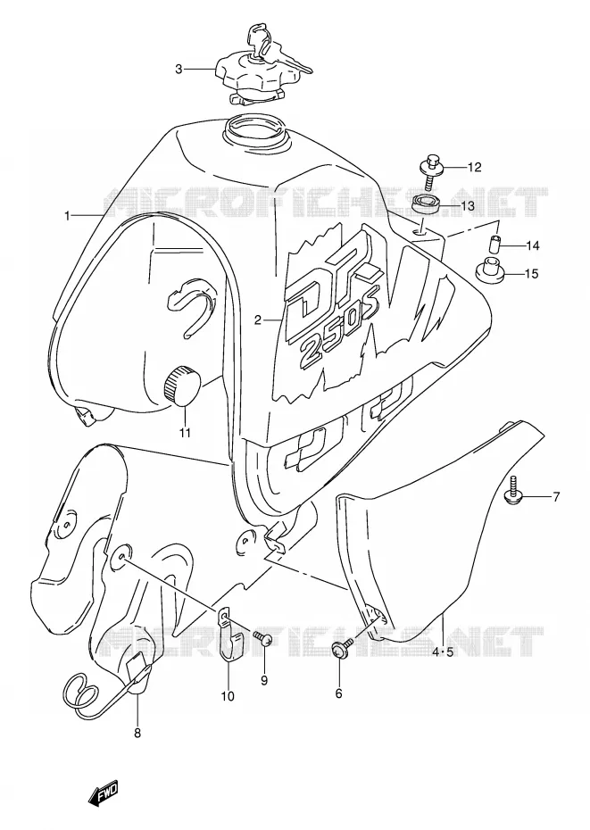 BENZINETANK (MODELE M E21) Suzuki MOTO 250 DR 1994  DR250SR(E24)