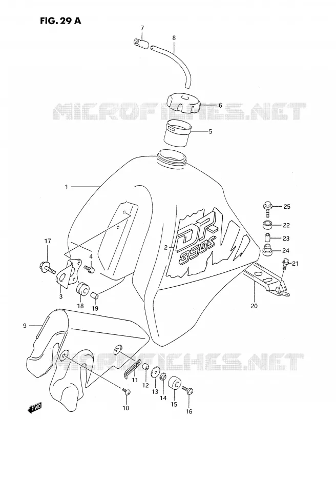 BENZINETANK (MODELE M E24) Suzuki MOTO 350 DR 1993  DR350SP(E2)