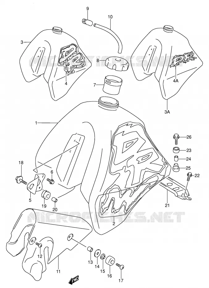 BENZINETANK (MODELE N/P/R E24) Suzuki MOTO 250 DR 1992  DR250SN(E24)