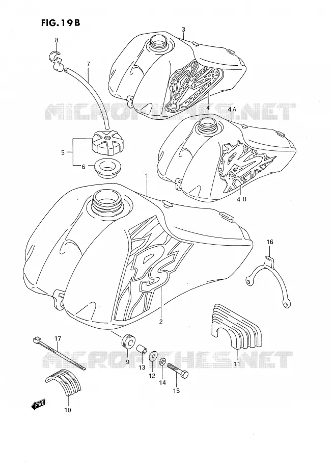 BENZINETANK (MODELE N/P/R/S) Suzuki MOTO 80 DS 1985  DS80F(E24)