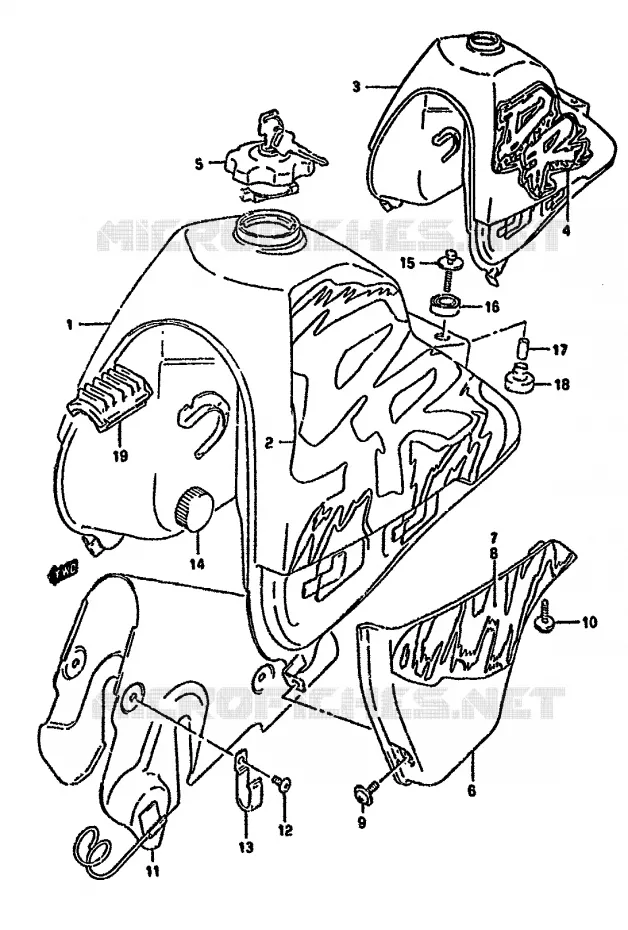 BENZINETANK (MODELE N/P) Suzuki MOTO 350 DR 1994  DR350SR(L/M/N/P/R)