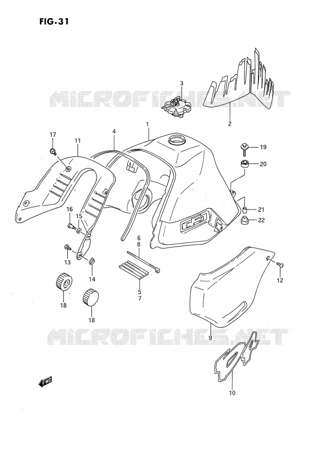 BENZINETANK (MODELE N) Suzuki MOTO 650 DR 1994  DR650R(E4)