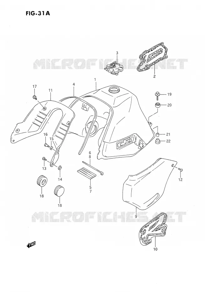 BENZINETANK (MODELE P) Suzuki MOTO 650 DR 1993  DR650RP(E4)
