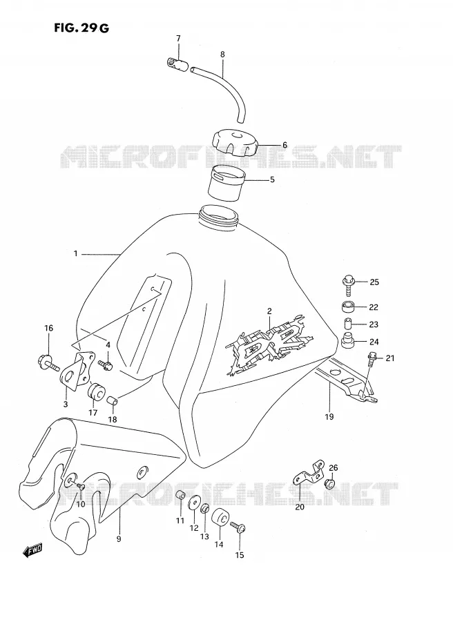 BENZINETANK (MODELE R E24) Suzuki MOTO 350 DR 1990  DR350SL(E2)