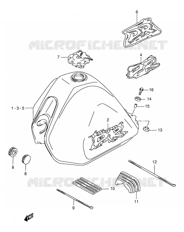 BENZINETANK (MODELE R/S/T) Suzuki MOTO 125 DR 1997  DR125SEUV(E4)