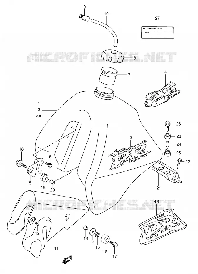BENZINETANK (MODELE R/S/T) Suzuki MOTO 350 DR 1994  DR350R(E1)