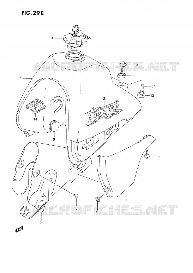 BENZINETANK (MODELE R) Suzuki MOTO 350 DR 1993  DR350SUP(E2)