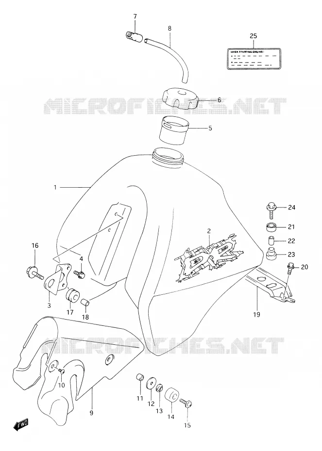 BENZINETANK (MODELE R) Suzuki MOTO 350 DR 1994  DR350R(E28)