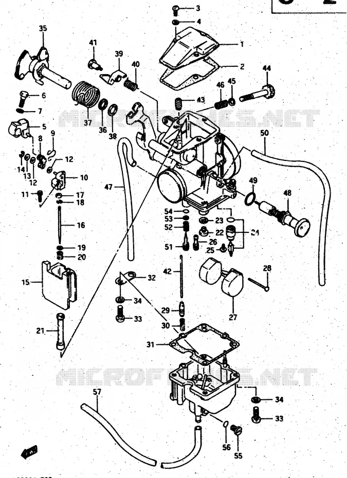 CARBURATOR (MODELE G/H) Suzuki MOTO 500 DR 1987  DR500H(G/H/J)