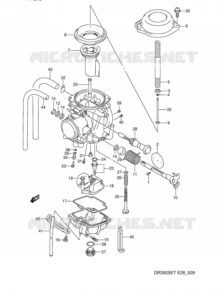CARBURATOR (MODELE L/M) Suzuki MOTO 350 DR 1990  DR350SL(E28)
