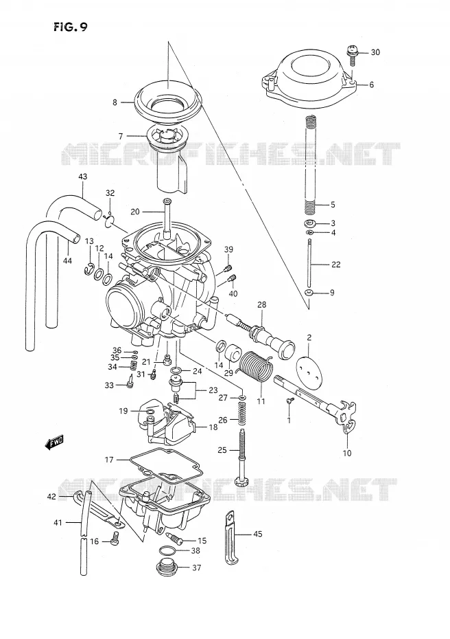 CARBURATOR (MODELE L/M,MODELE N/P/R E24) Suzuki MOTO 350 DR 1993  DR350SUP(E2)