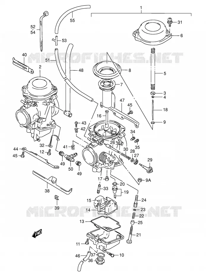 CARBURATOR (MODELE M/N) Suzuki MOTO 800 DR 1995  DR800SS(E4)