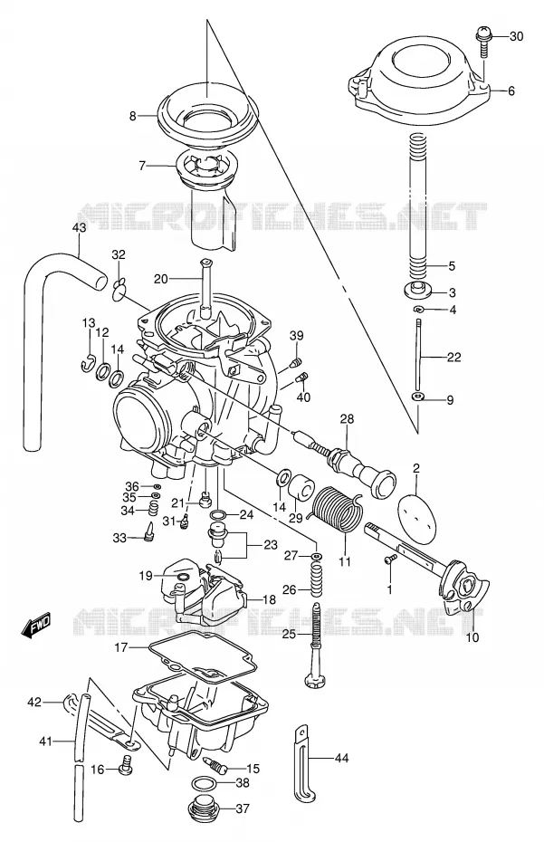 CARBURATOR (MODELE N/P/R E21) Suzuki MOTO 250 DR 1992  DR250SN(E24)
