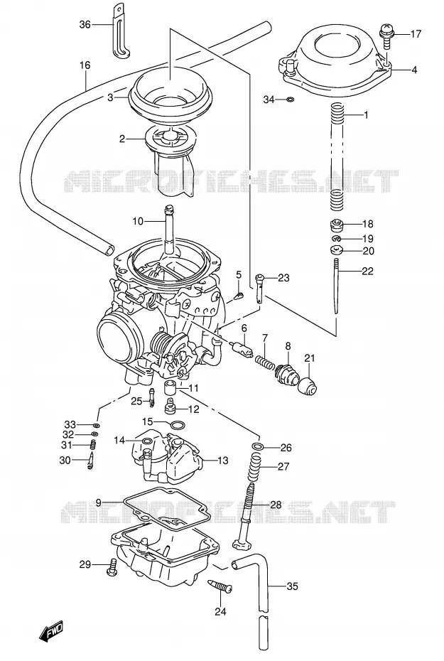 CARBURATOR (MODELE N/P/R/S) Suzuki MOTO 650 DR 1993  DR650RSEUP(E4)