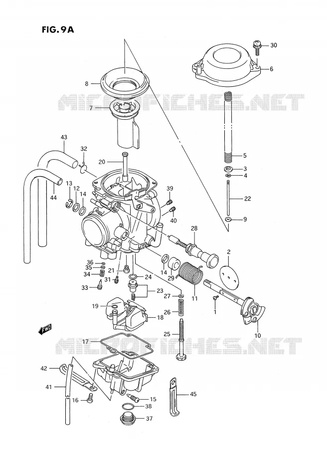 CARBURATOR (MODELE N/P/R,EXCEPT E24) Suzuki MOTO 350 DR 1994  DR350SR/SHR(E2)
