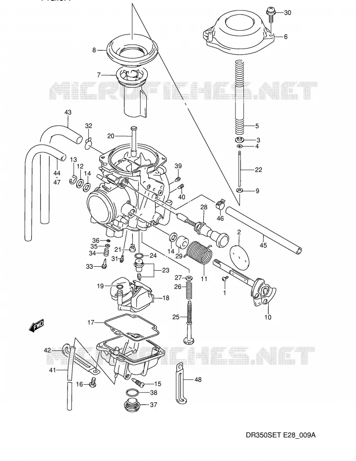 CARBURATOR (MODELE N/P) Suzuki MOTO 350 DR 1995  DR350SES(E28)