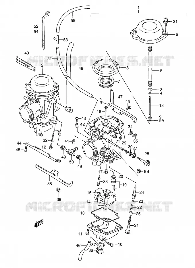 CARBURATOR (MODELE P/R/S/T) Suzuki MOTO 800 DR 1994  DR800SUR