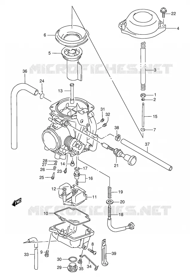 CARBURATOR (MODELE R/S) Suzuki MOTO 350 DR 1997  DR350SEV(E2)