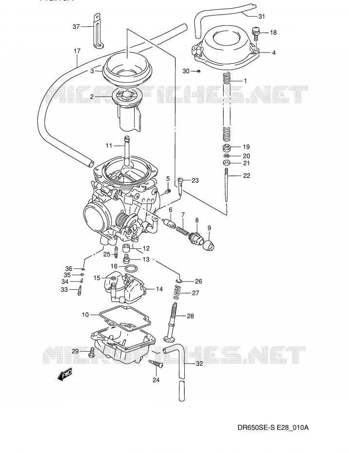 CARBURATOR (MODELE R/S) Suzuki MOTO 650 DR 1995  DR650SES(E28)