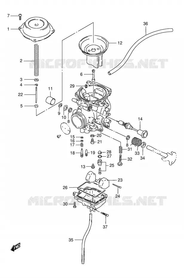 CARBURATOR (MODELE R/S/T) Suzuki MOTO 125 DR 2000  DR125SEUY(E4)